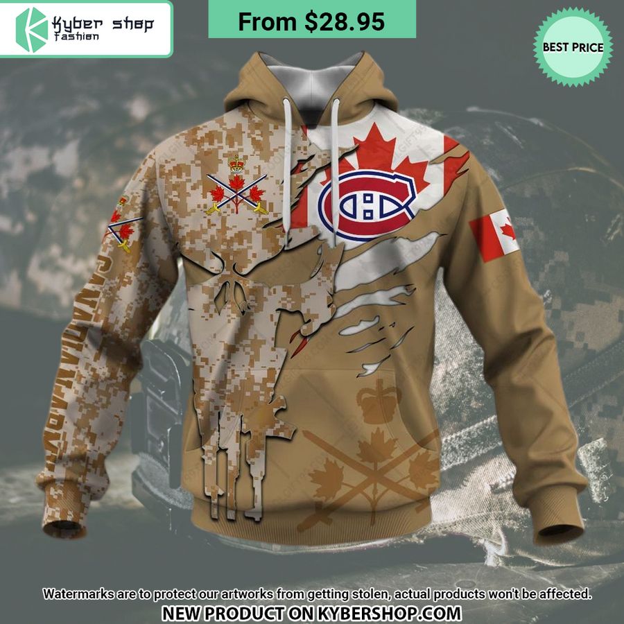 NHL Montreal Canadiens Marine Corps Camo CUSTOM Hoodie