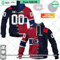NHL Montreal Canadiens Mix CFL Montreal Alouettes Jersey CUSTOM Hoodie