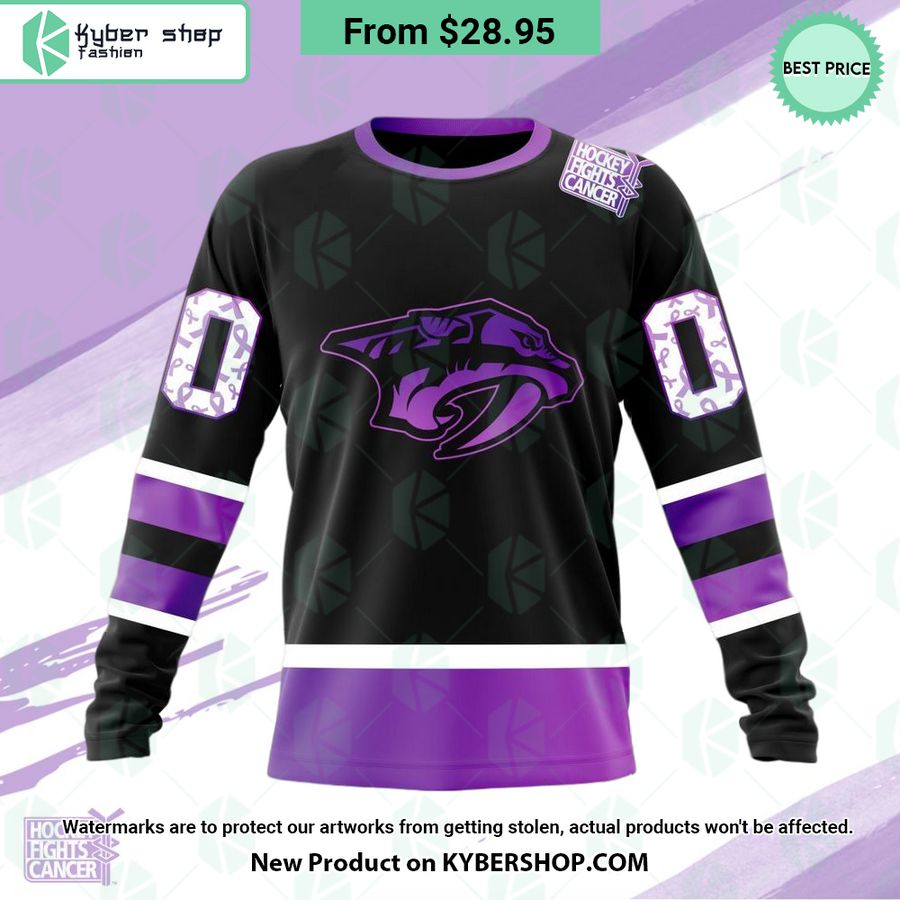 NHL Nashville Predators Hockey Fights Cancer Hoodie