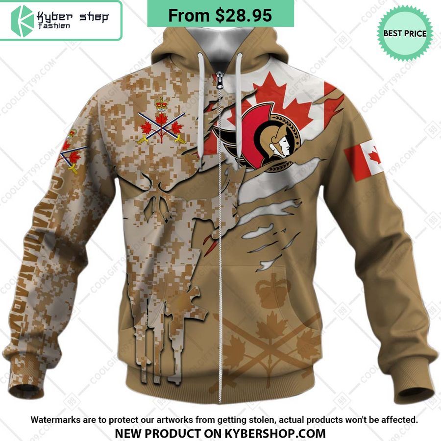 NHL Ottawa Senators Marine Corps Camo CUSTOM Hoodie