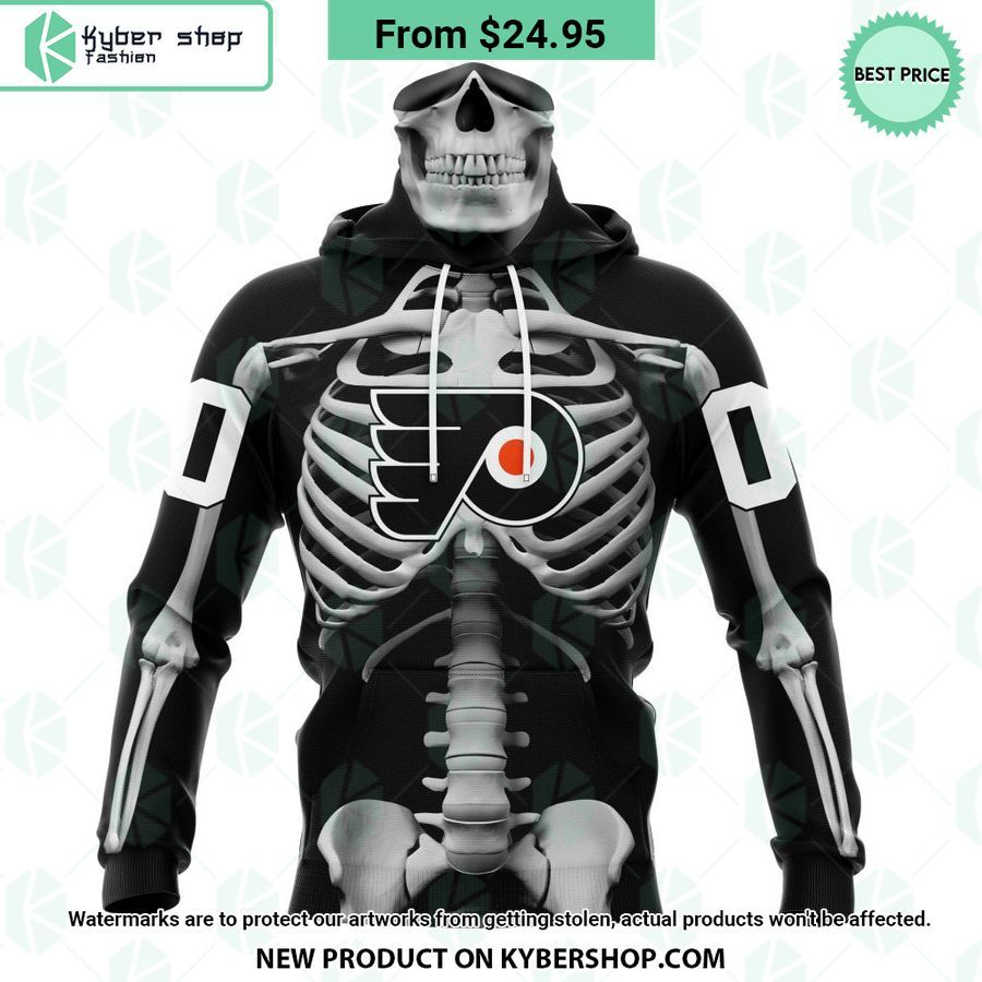 NHL Philadelphia Flyers Skeleton Costume Halloween CUSTOM Hoodie