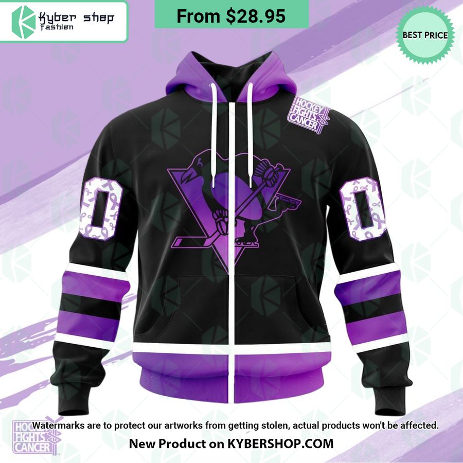 NHL Pittsburgh Penguins Hockey Fights Cancer Hoodie