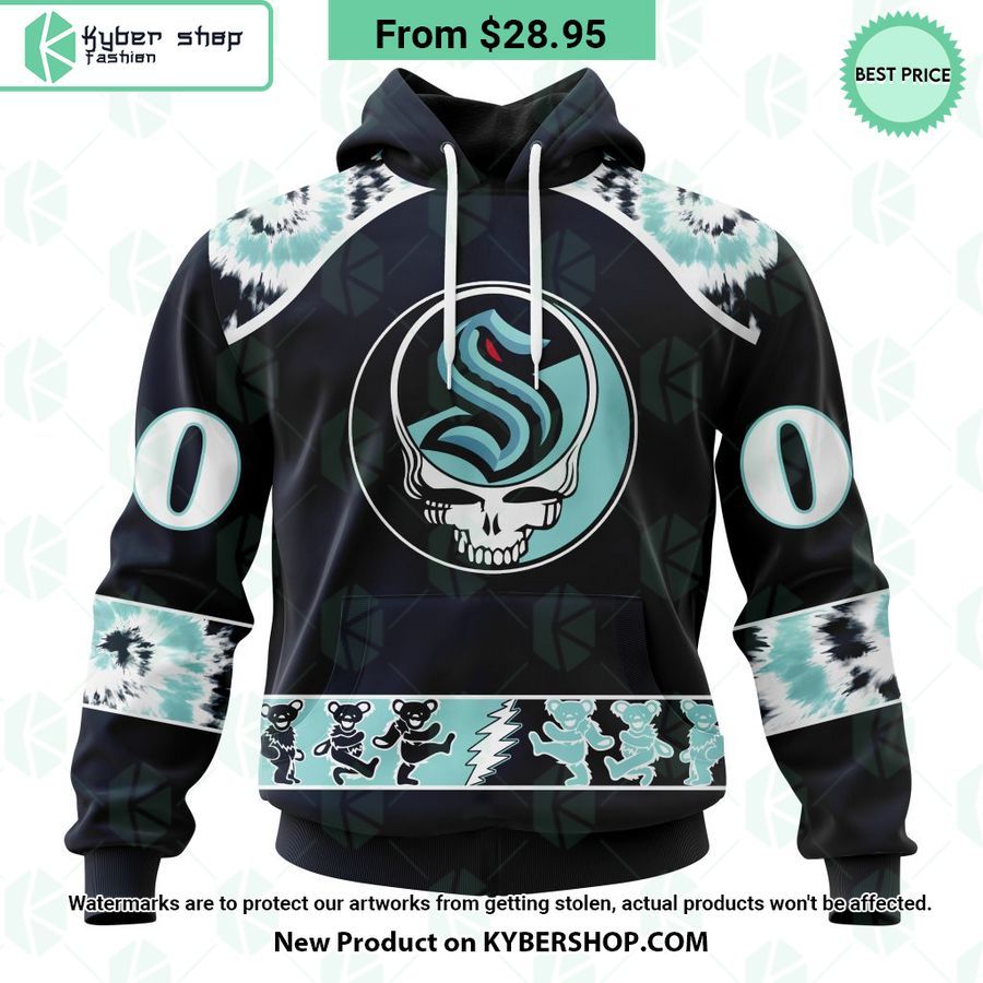 NHL Seattle Kraken Special Grateful Dead Design CUSTOM Hoodie