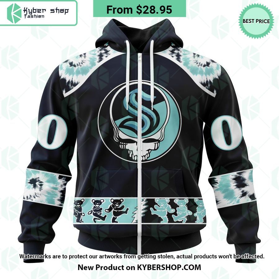 NHL Seattle Kraken Special Grateful Dead Design CUSTOM Hoodie
