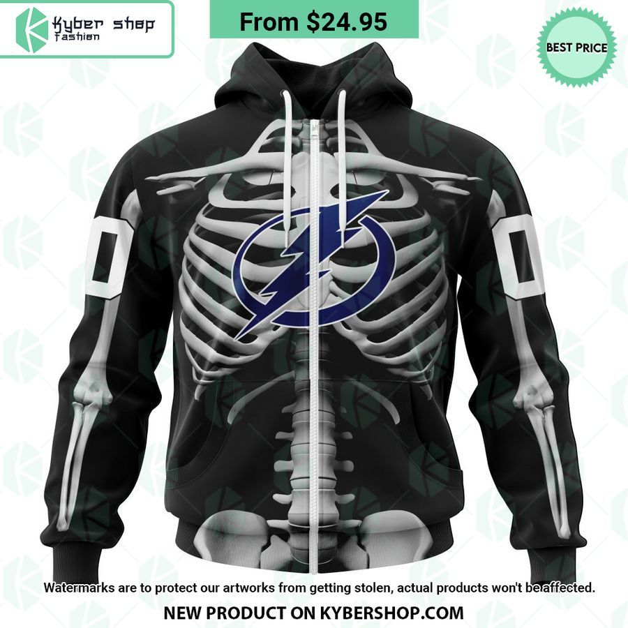 NHL Tampa Bay Lightning Skeleton Costume Halloween CUSTOM Hoodie