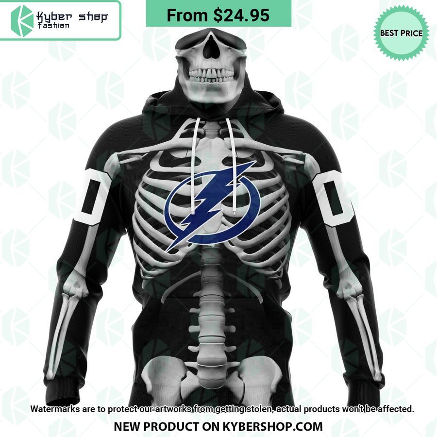 NHL Tampa Bay Lightning Skeleton Costume Halloween CUSTOM Hoodie