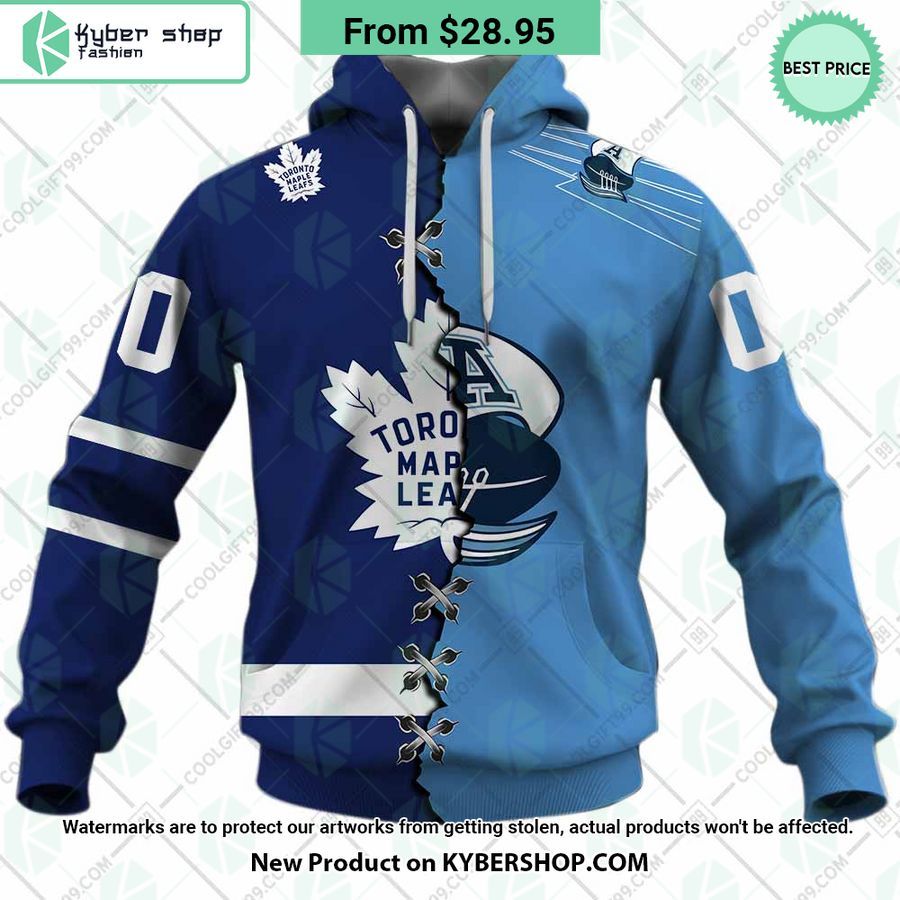 NHL Toronto Maple Leafs Mix CFL Toronto Argonauts Jersey CUSTOM Hoodie