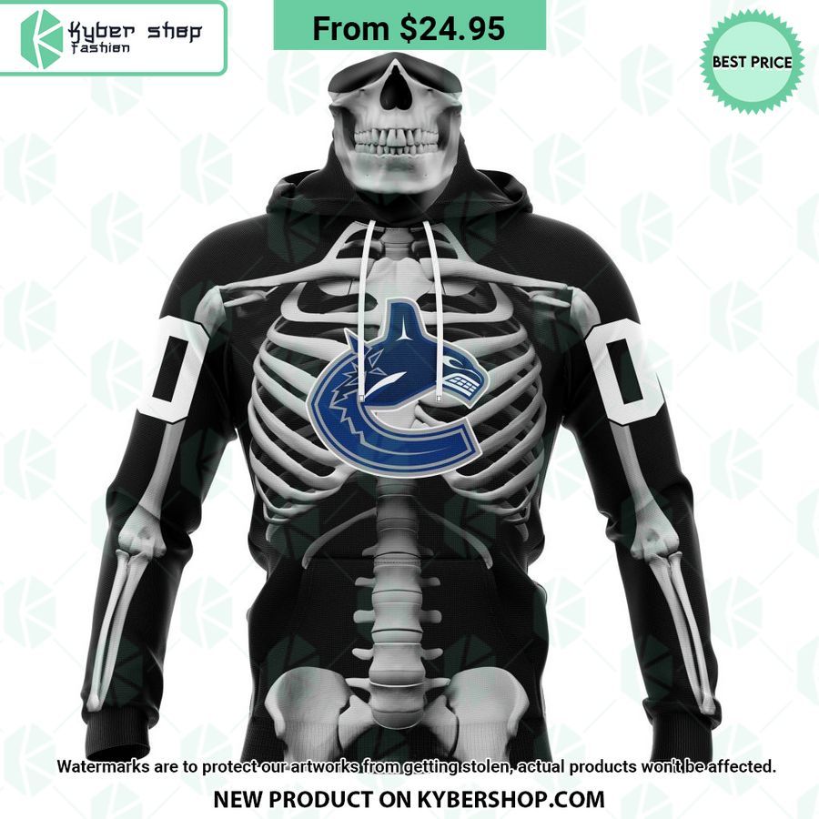 NHL Vancouver Canucks Skeleton Costume Halloween CUSTOM Hoodie