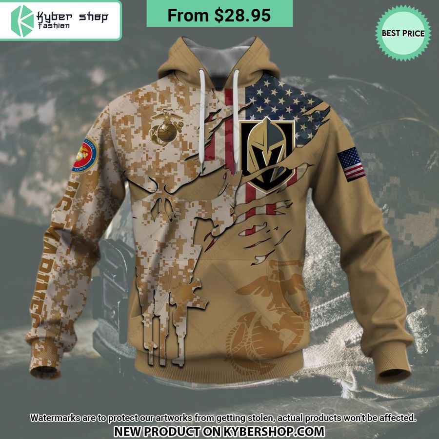 NHL Vegas Golden Knights Marine Corps Camo CUSTOM Hoodie