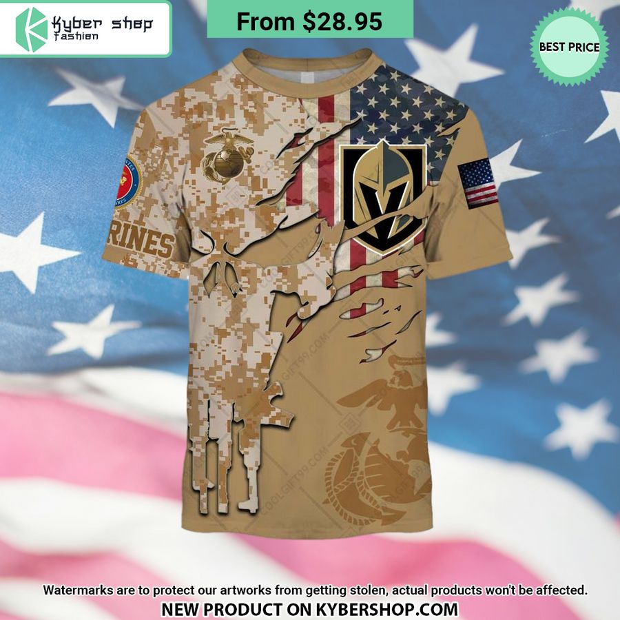 NHL Vegas Golden Knights Marine Corps Camo CUSTOM Hoodie