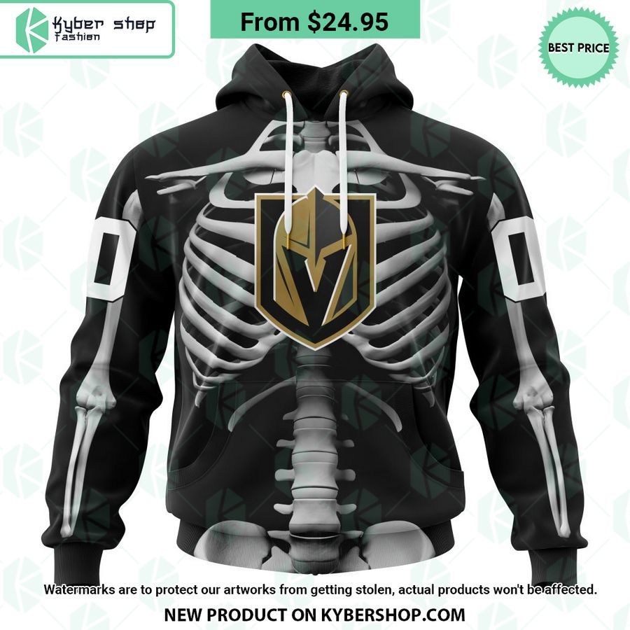NHL Vegas Golden Knights Skeleton Costume Halloween CUSTOM Hoodie