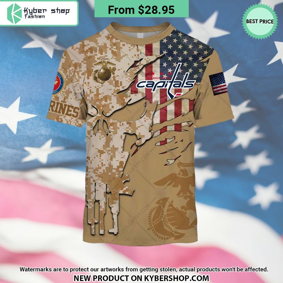 NHL Washington Capitals Marine Corps Camo CUSTOM Hoodie