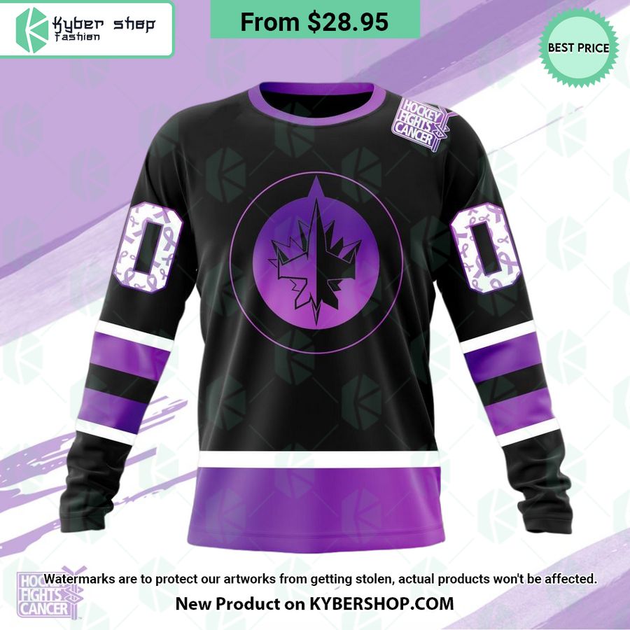 NHL Winnipeg Jets Hockey Fights Cancer Hoodie