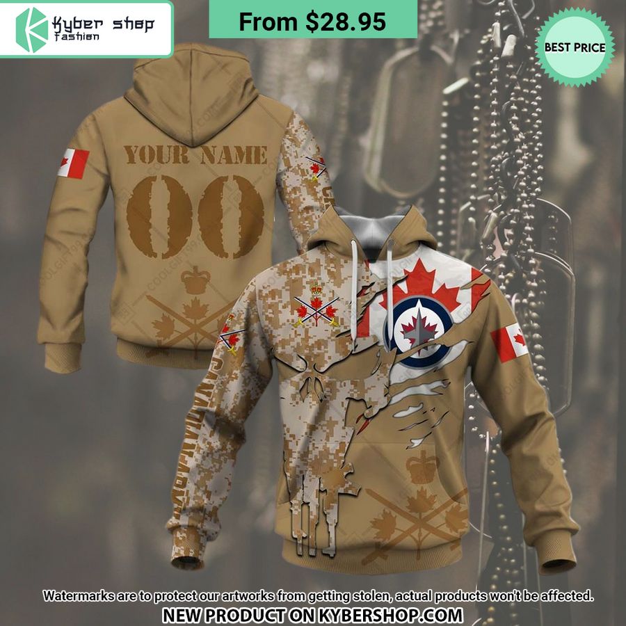 NHL Winnipeg Jets Marine Corps Camo CUSTOM Hoodie