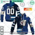 NHL Winnipeg Jets Mix CFL Winnipeg Blue Bombers Jersey CUSTOM Hoodie