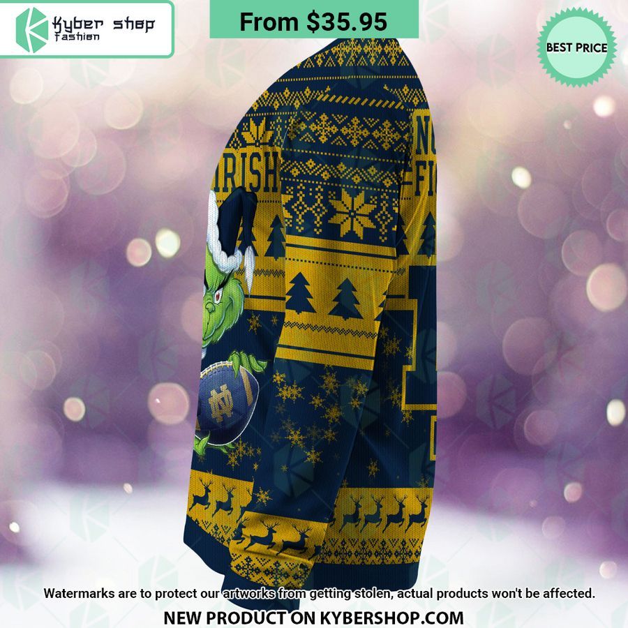 Notre Dame Fighting Irish Grinch Christmas Sweater