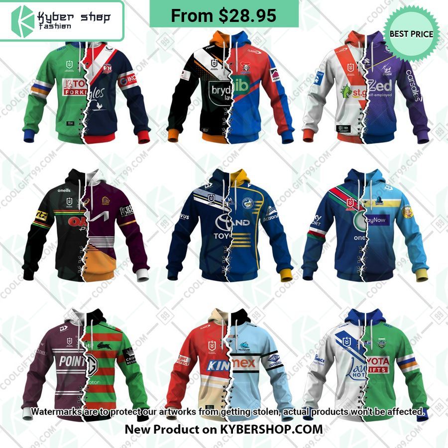 NRL Jersey Mix 2 Teams CUSTOM Hoodie