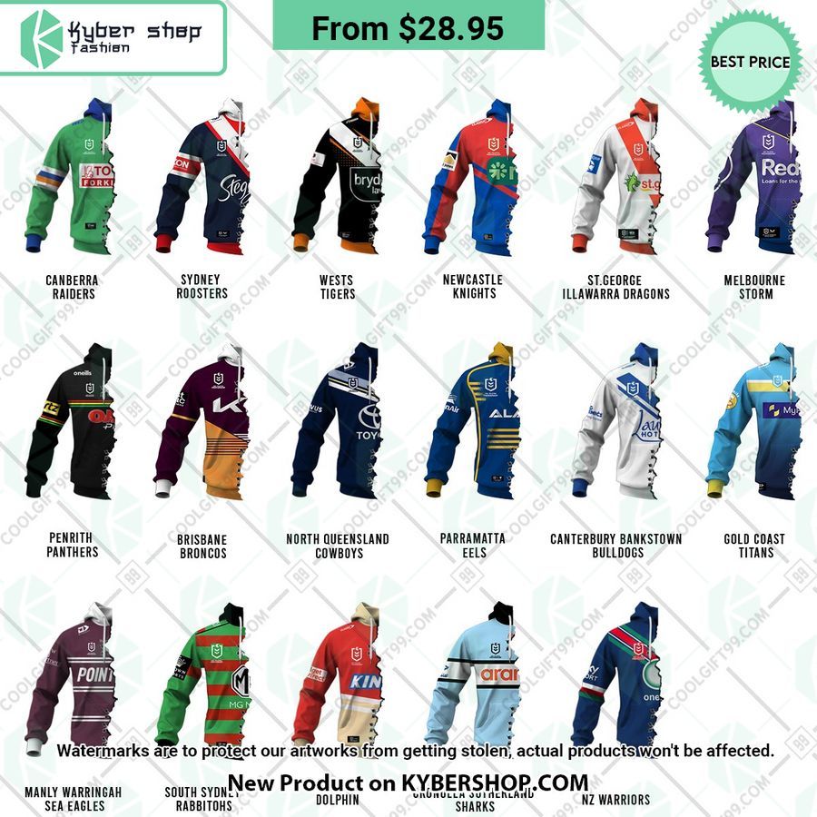 NRL Jersey Mix 2 Teams CUSTOM Hoodie