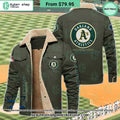 Oakland Athletics MLB Fleece Leather Jacket