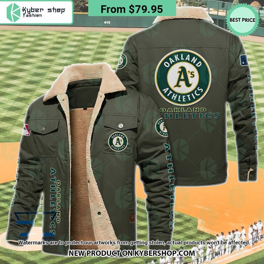 Oakland Athletics MLB Fleece Leather Jacket