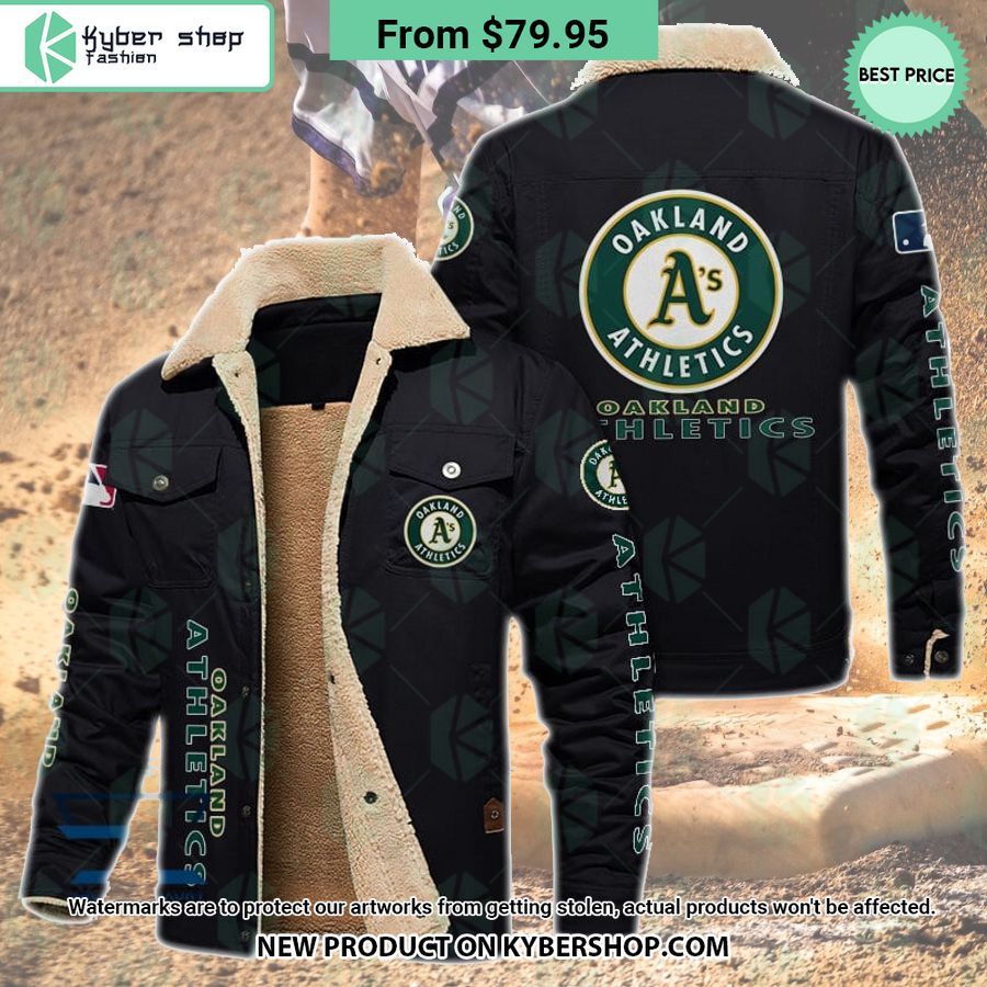 Oakland Athletics MLB Fleece Leather Jacket
