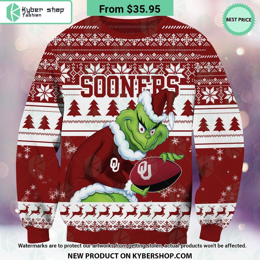 Oklahoma Sooners Grinch Christmas Sweater
