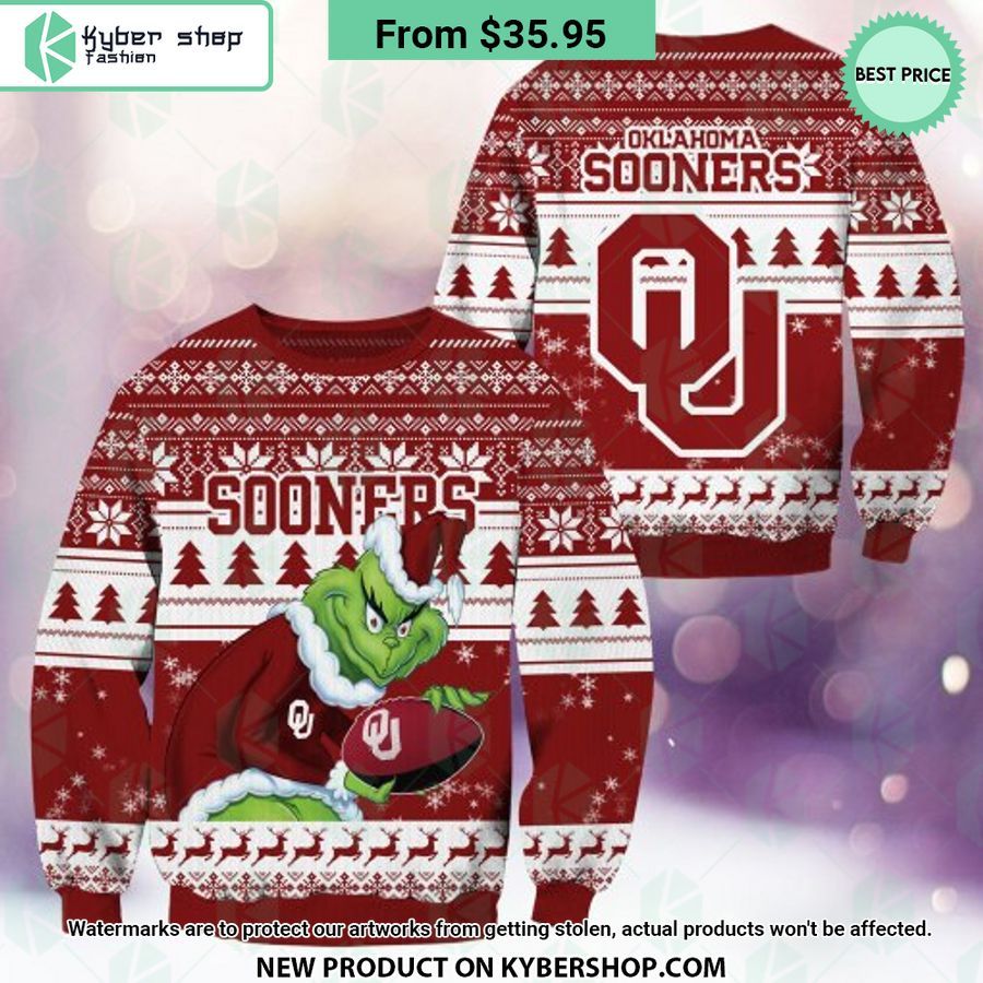 Oklahoma Sooners Grinch Christmas Sweater