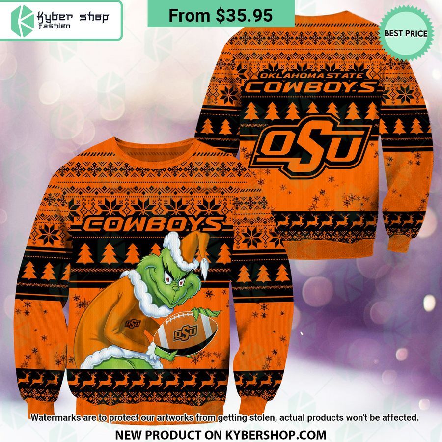 Oklahoma State Cowboys Grinch Christmas Sweater