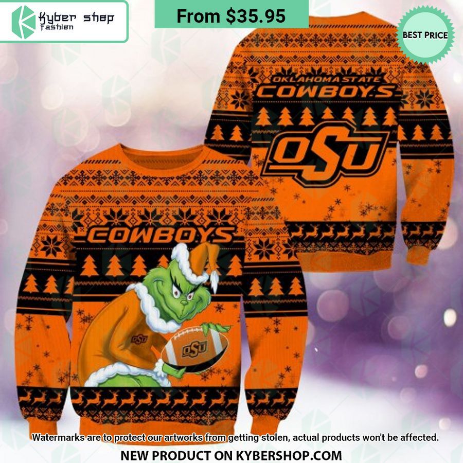 Oklahoma State Cowboys Grinch Christmas Sweater