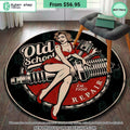 Old School Garage Round Rug