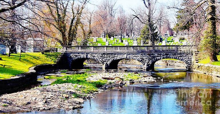 Old Stone Bridge Print Unisex , , , Long Sleeve Tee