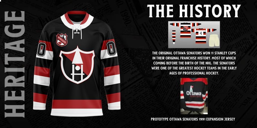 Ottawa Senators Heritage Concepts team logo Hockey Jersey