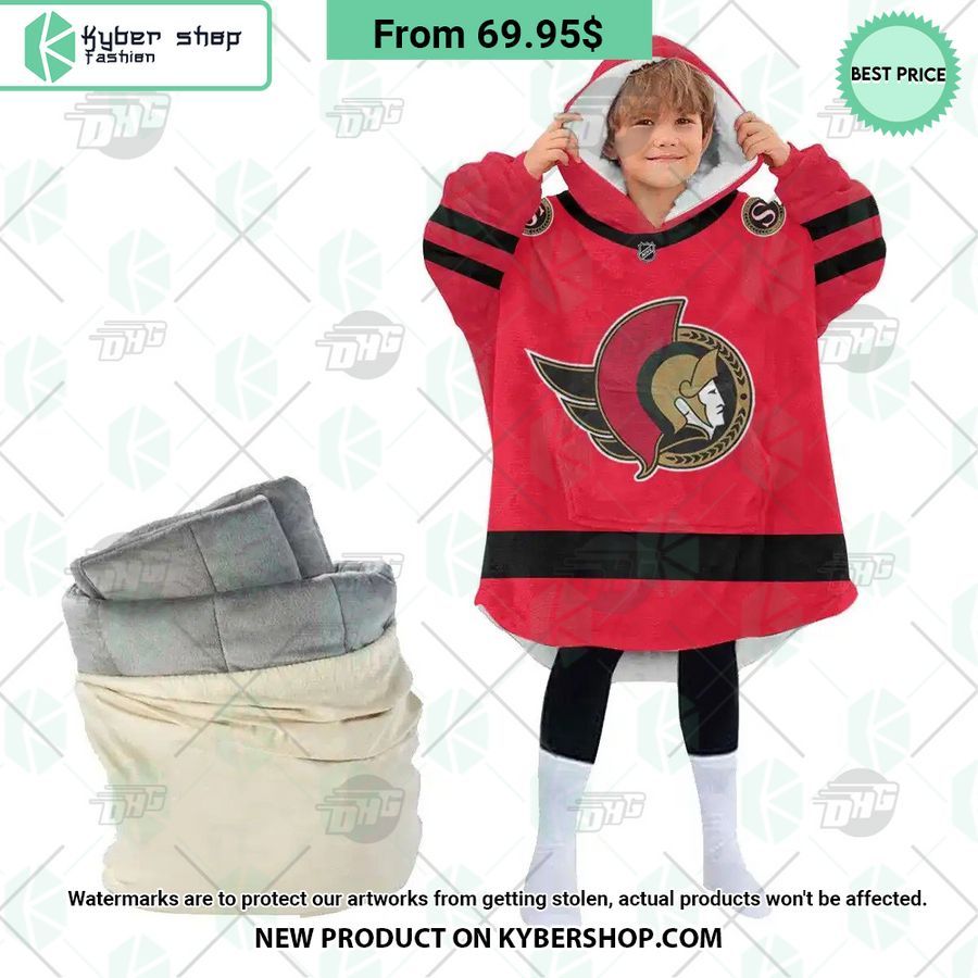 Ottawa Senators red Hoodie Blanket