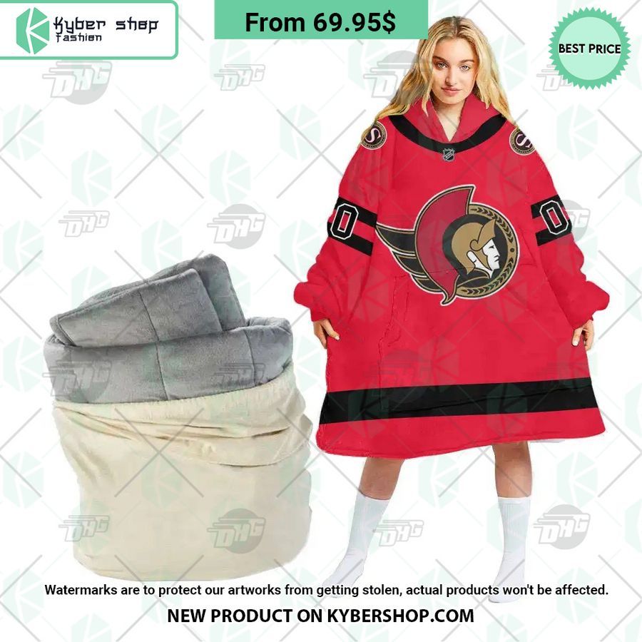Ottawa Senators red Hoodie Blanket