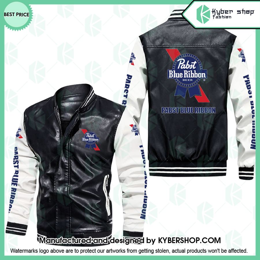 Pabst Blue Ribbon Leather Bomber Jacket