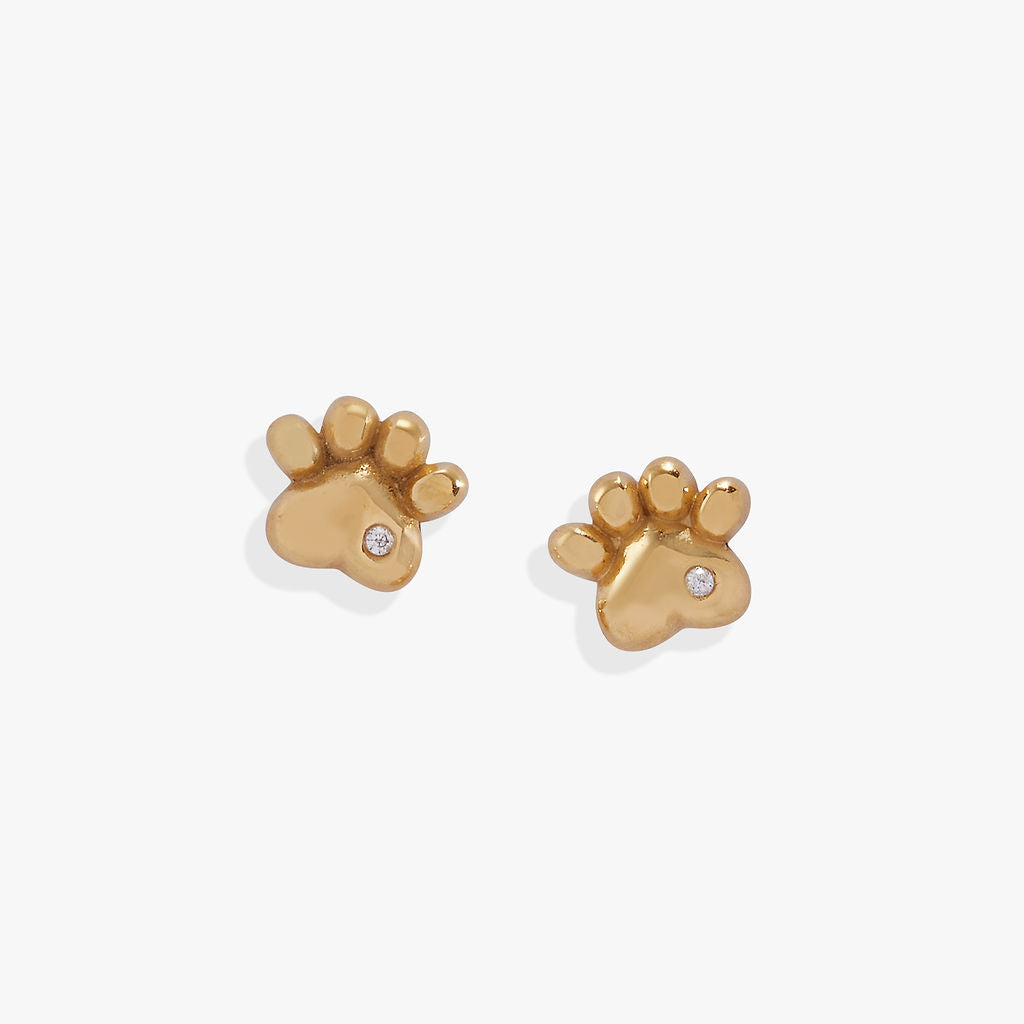 Crystal Paw Mini Stud Earrings T-Shirts