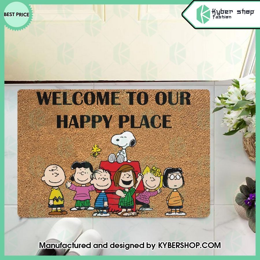 Peanuts Welcome To Our Happy Place Doormat
