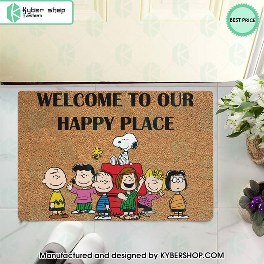 Peanuts Welcome To Our Happy Place Doormat