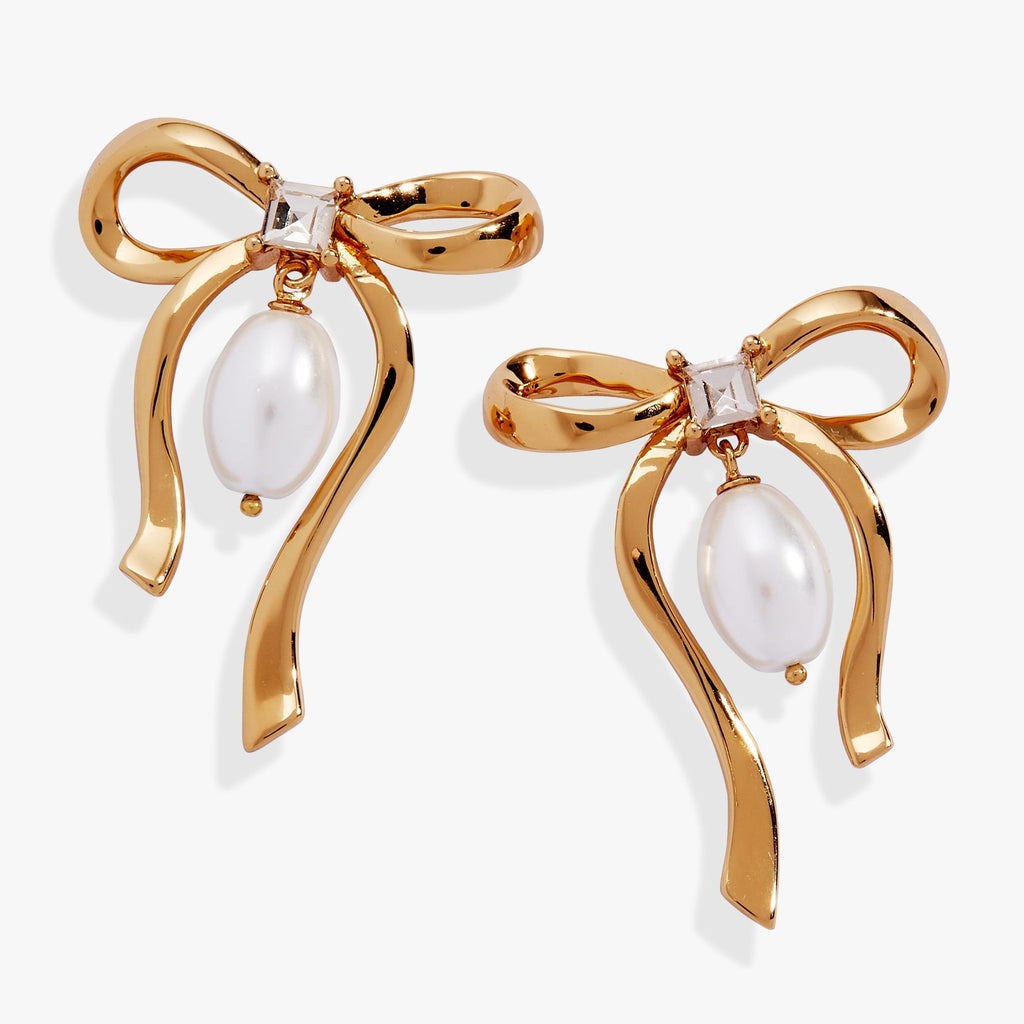 Bow Pearl Coquette Statement Drop Earring T-Shirts