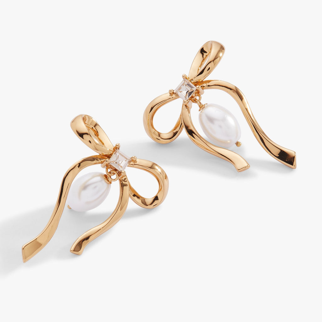 Bow Pearl Coquette Statement Drop Earring T-Shirts