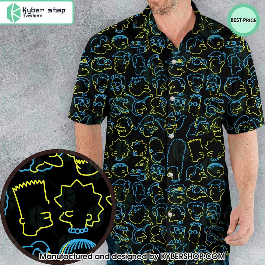 The Simpsons Pattern Hawaiian Shirt