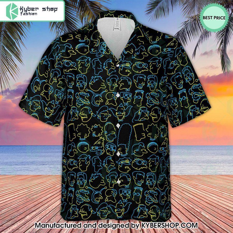 The Simpsons Pattern Hawaiian Shirt