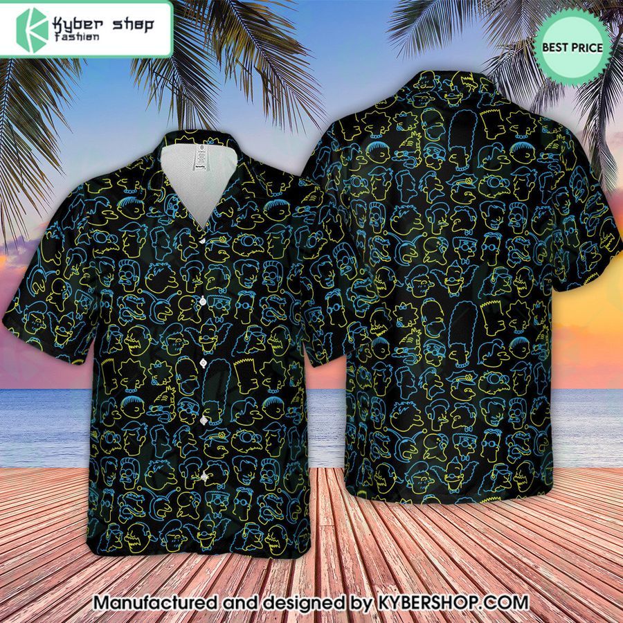 The Simpsons Pattern Hawaiian Shirt
