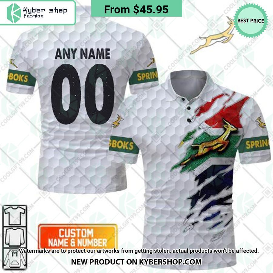 Personalized Golf Springboks South African Polo Shirt