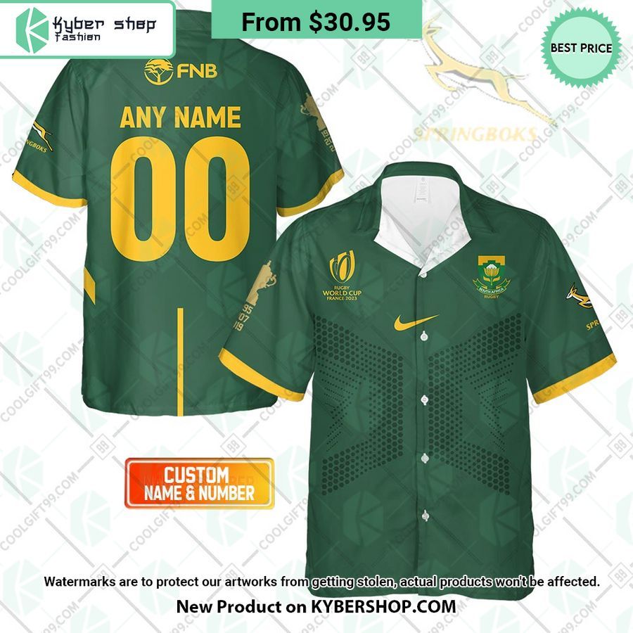 Personalized Rugby World Cup 2023 Springboks South Africa Rugby Jersey Style Hawaiian Shirt