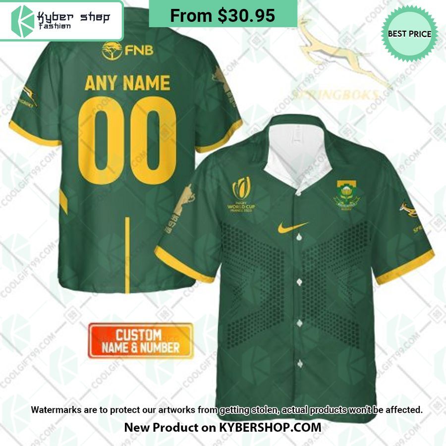 Personalized Rugby World Cup 2023 Springboks South Africa Rugby Jersey Style Hawaiian Shirt