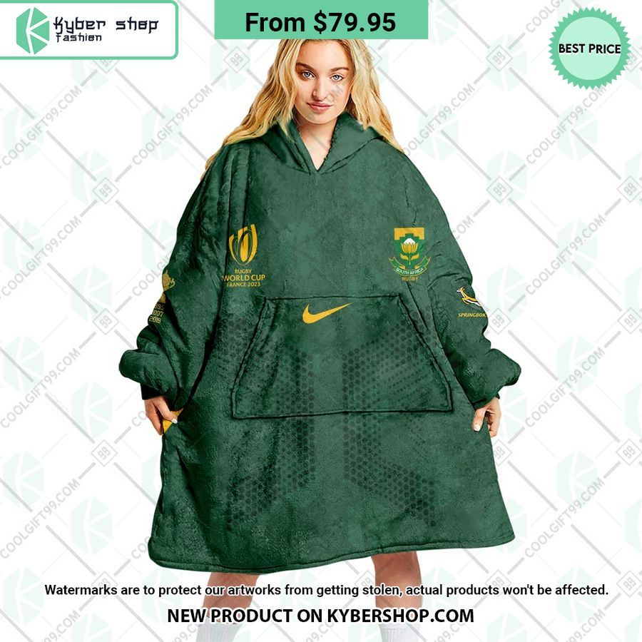 Personalized Rugby World Cup 2023 Springboks South Africa Rugby Jersey Style Hoodie Blanket