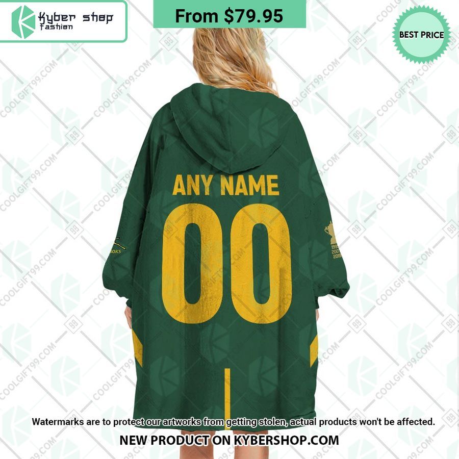 Personalized Rugby World Cup 2023 Springboks South Africa Rugby Jersey Style Hoodie Blanket