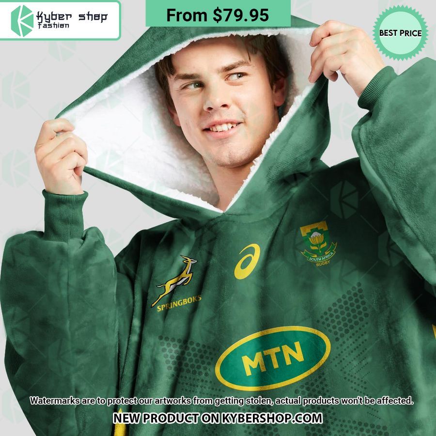 Personalized South Africa Springboks Hoodie Blanket