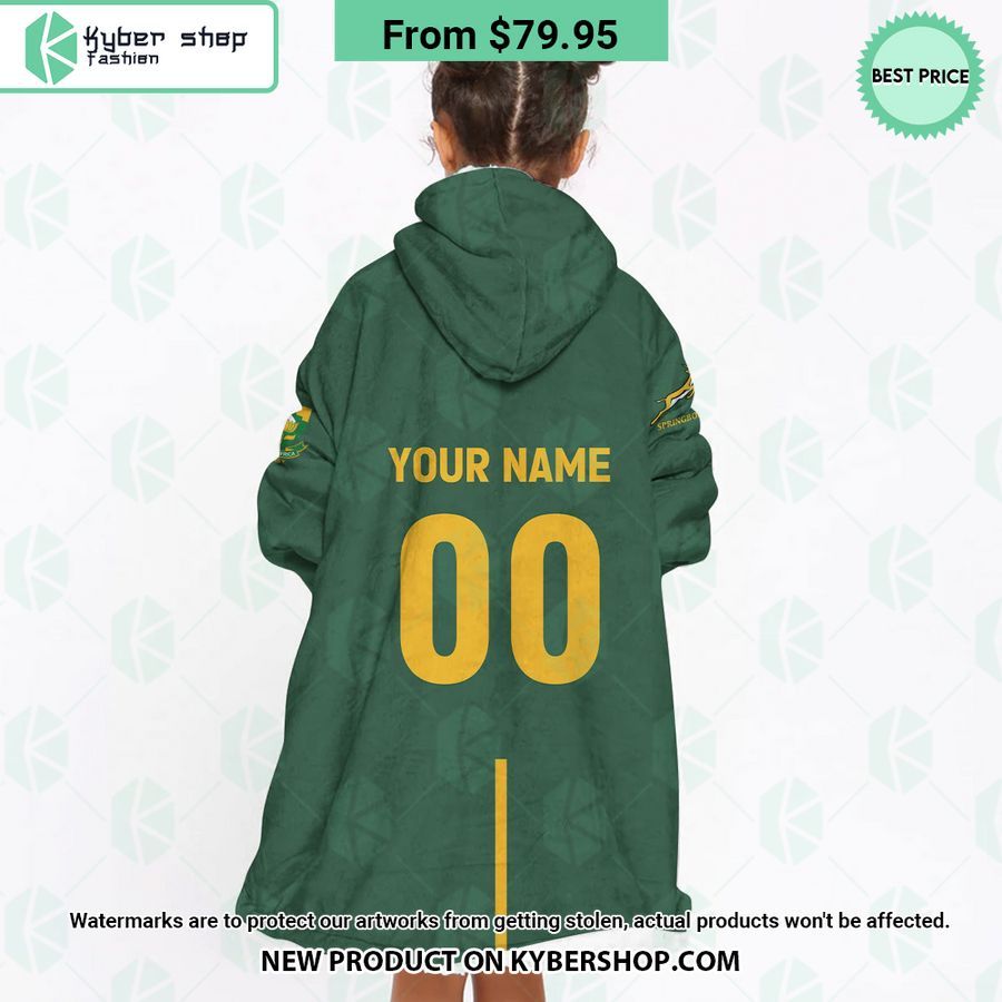 Personalized South Africa Springboks Hoodie Blanket